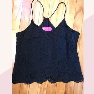 Black Lace Margaret Josephs Crop Top